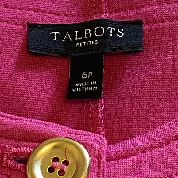 Talbots Dress Womens 6 Petite Pink Sleeveless Button Scoop Neck Flap Pockets - Picture 7 of 7